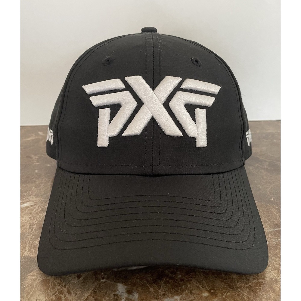PXG New Era Tour 9TWENTY Adj Hat Golf Cap Black White Embroidered‎ Logo OSFM